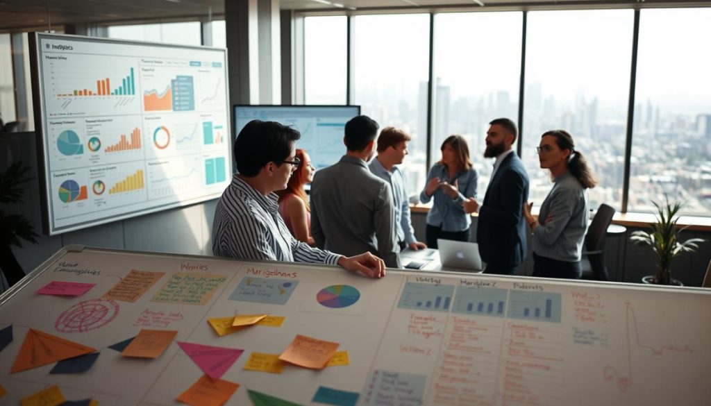 A Bustling Data Analytics Office, With A Team Of Analysts Deeply Immersed In Interactive Dashboards And Charts. The Foreground Features A Whiteboard Covered In Colorful Diagrams And Notes, Capturing The Narrative Flow Of Insights. In The Middle Ground, The Analysts Collaborate, Gesturing Towards The Visualizations, Engaged In Lively Discussion. The Background Showcases A Panoramic View Of The City Skyline, Hinting At The Broader Context And Scale Of The Data Being Analyzed. Soft, Directional Lighting Casts An Air Of Thoughtful Contemplation, While The Overall Composition Conveys A Sense Of Dynamic, Data-Driven Storytelling. A Bustling Data Analytics Office, With A Team Of Analysts Deeply Immersed In Interactive Dashboards And Charts. The Foreground Features A Whiteboard Covered In Colorful Diagrams And Notes, Capturing The Narrative Flow Of Insights. In The Middle Ground, The Analysts Collaborate, Gesturing Towards The Visualizations, Engaged In Lively Discussion. The Background Showcases A Panoramic View Of The City Skyline, Hinting At The Broader Context And Scale Of The Data Being Analyzed. Soft, Directional Lighting Casts An Air Of Thoughtful Contemplation, While The Overall Composition Conveys A Sense Of Dynamic, Data-Driven Storytelling.