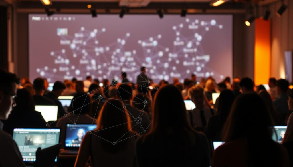 A Bustling Online Community Forum, The Focal Point Of A Niche Audience'S Digital Gathering. The Foreground Showcases Engaged Users, Their Faces Lit By The Warm Glow Of Screens, Deep In Discussion. The Middle Ground Reveals Intricate Web Of Interconnected Threads, A Visual Representation Of The Dynamic Conversations. In The Background, A Hazy Silhouette Of The Forum'S Sleek, Modern Interface, Reflecting The Platform'S Role As The Virtual Nexus Of This Specialized Community. Soft, Diffused Lighting Casts An Inviting Ambiance, Conveying The Sense Of A Vibrant, Thriving Digital Ecosystem. A High-Resolution, Photorealistic Depiction Of The Power Of Community Forum-Driven Public Relations Strategies For Reaching Niche Audiences.