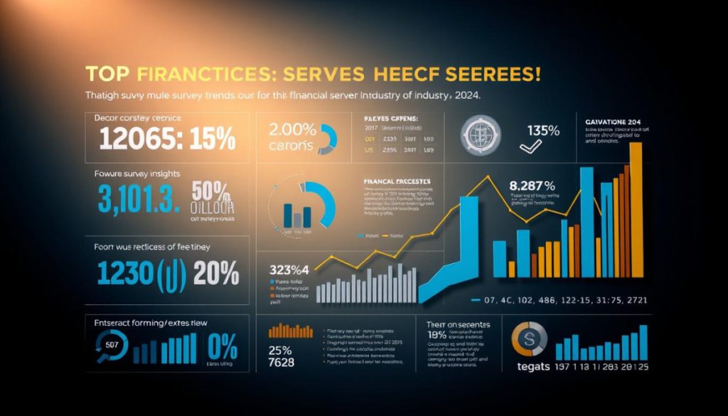 A Detailed Multi-Layered Financial Data Visualization Depicting The Top Survey Trends For The Financial Services Industry In 2024. A Clean, Modern Design With Bold Infographic Elements Showcasing Key Statistics And Insights Against A Sleek, Professional Backdrop. Vibrant, High-Contrast Colors With An Emphasis On Blues, Grays, And Accents Of Gold. Crisp, High-Resolution Rendering With A Shallow Depth Of Field To Draw The Eye To The Focal Points. Dramatic Studio Lighting From The Upper Left Casts Dramatic Shadows And Highlights, Creating A Sense Of Depth And Sophistication. An Authoritative, Forward-Looking Tone That Inspires Confidence In The Data.