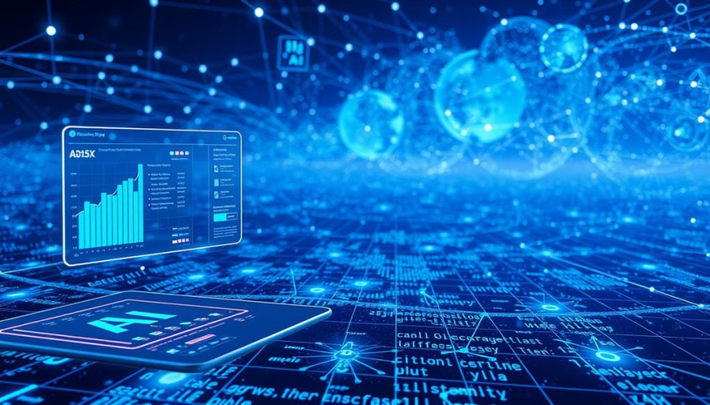 A Digital Landscape Of Interconnected Nodes, Algorithms, And Data Streams. In The Foreground, A Sleek, Futuristic Interface With Floating Holographic Panels Displaying Analytics And Insights. The Middle Ground Features A Gridlike Matrix Of Digital Silhouettes, Representing Personalized User Profiles And Engagement Metrics. In The Background, A Vast Expanse Of Ethereal, Luminescent Code Cascading And Swirling, Hinting At The Ai-Driven Engine Powering This Digital Presence. Crisp Lighting, Clean Lines, And A Sense Of Technological Elegance Pervade The Scene, Conveying The Power And Sophistication Of Ai-Driven Digital Strategies. A Digital Landscape Of Interconnected Nodes, Algorithms, And Data Streams. In The Foreground, A Sleek, Futuristic Interface With Floating Holographic Panels Displaying Analytics And Insights. The Middle Ground Features A Gridlike Matrix Of Digital Silhouettes, Representing Personalized User Profiles And Engagement Metrics. In The Background, A Vast Expanse Of Ethereal, Luminescent Code Cascading And Swirling, Hinting At The Ai-Driven Engine Powering This Digital Presence. Crisp Lighting, Clean Lines, And A Sense Of Technological Elegance Pervade The Scene, Conveying The Power And Sophistication Of Ai-Driven Digital Strategies.