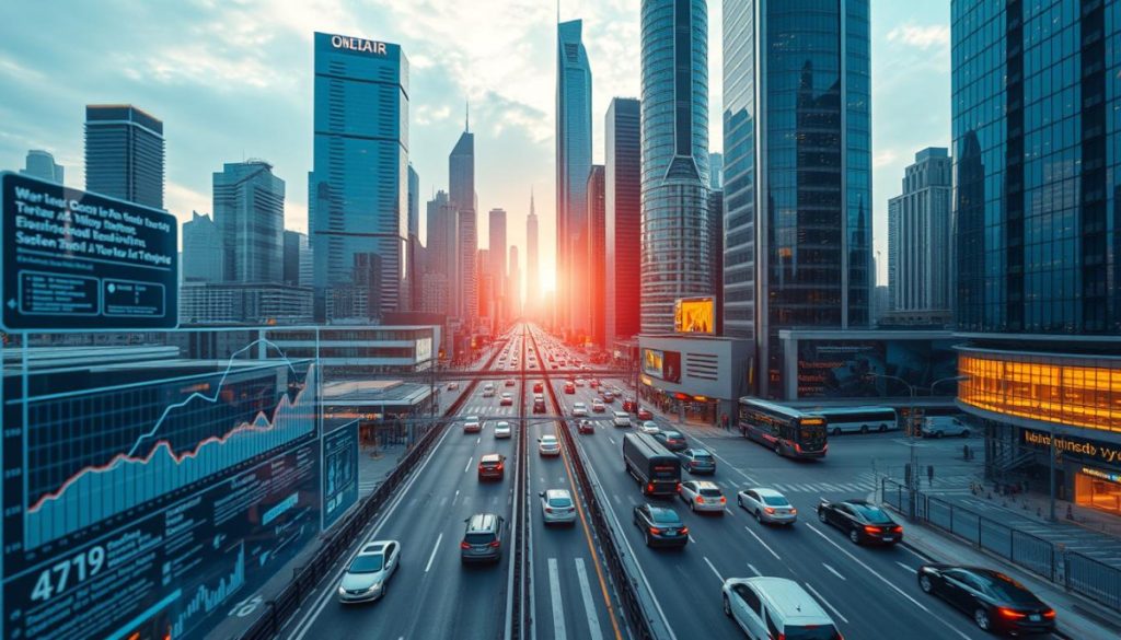 A Futuristic Cityscape With Towering Skyscrapers And Seamless Integration Of Advanced Ai Technologies. In The Foreground, A Sleek, Holographic Dashboard Displays Real-Time Data And Analytics, Reflecting The Seamless Flow Of Information Across Interconnected Systems. The Middle Ground Showcases Autonomous Vehicles Navigating The Bustling Streets, Their Movements Choreographed By Ai-Powered Traffic Management. The Background Is A Panorama Of Gleaming, High-Tech Buildings, Each One A Hub Of Intelligent Automation And Decision-Making. The Scene Is Bathed In A Warm, Ambient Glow, Conveying A Sense Of Progress, Efficiency, And The Transformative Power Of Ai Integration. A Futuristic Cityscape With Towering Skyscrapers And Seamless Integration Of Advanced Ai Technologies. In The Foreground, A Sleek, Holographic Dashboard Displays Real-Time Data And Analytics, Reflecting The Seamless Flow Of Information Across Interconnected Systems. The Middle Ground Showcases Autonomous Vehicles Navigating The Bustling Streets, Their Movements Choreographed By Ai-Powered Traffic Management. The Background Is A Panorama Of Gleaming, High-Tech Buildings, Each One A Hub Of Intelligent Automation And Decision-Making. The Scene Is Bathed In A Warm, Ambient Glow, Conveying A Sense Of Progress, Efficiency, And The Transformative Power Of Ai Integration.