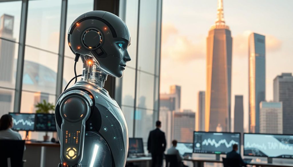 A Futuristic Scene Of Ai Technology Transforming The World Of Public Relations. In The Foreground, A Sleek, Humanoid Ai Assistant Stands Tall, Its Crystalline Features And Glowing Circuits Hinting At Its Advanced Capabilities. The Middle Ground Depicts A Bustling Office, Where Digital Screens Display Real-Time Analytics, Sentiment Tracking, And Automated Journalist Outreach. In The Background, A Towering Skyline Of Gleaming Skyscrapers Is Bathed In A Warm, Golden Light, Symbolizing The Dawn Of A New Era In Media Relations. The Scene Exudes A Sense Of Power, Innovation, And The Seamless Integration Of Ai Into The Modern Pr Landscape. A Futuristic Scene Of Ai Technology Transforming The World Of Public Relations. In The Foreground, A Sleek, Humanoid Ai Assistant Stands Tall, Its Crystalline Features And Glowing Circuits Hinting At Its Advanced Capabilities. The Middle Ground Depicts A Bustling Office, Where Digital Screens Display Real-Time Analytics, Sentiment Tracking, And Automated Journalist Outreach. In The Background, A Towering Skyline Of Gleaming Skyscrapers Is Bathed In A Warm, Golden Light, Symbolizing The Dawn Of A New Era In Media Relations. The Scene Exudes A Sense Of Power, Innovation, And The Seamless Integration Of Ai Into The Modern Pr Landscape.