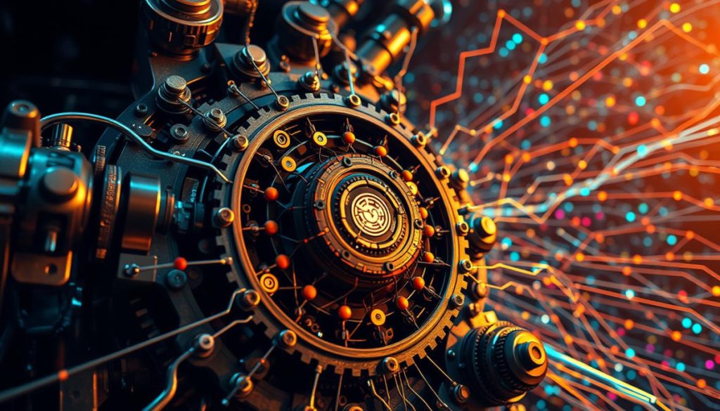 A Gleaming Mechanical Apparatus, Its Intricate Gears And Pistons Pulsing With Digital Energy. In The Foreground, A Central Hub Surrounded By A Swirling Maelstrom Of Interconnected Protocols, Each Represented By Vibrant, Abstract Symbols. The Background Is A Kaleidoscopic Landscape Of Evolving Communication Pathways, Their Shimmering Lines Tracing The Ever-Expanding Boundaries Of Digital Interaction. Soft, Diffused Lighting Casts A Warm, Futuristic Glow, While A Dramatic Low-Angle Perspective Lends A Sense Of Awe And Grandeur To The Scene. The Overall Impression Is One Of Dynamic, Unstoppable Progress, A Testament To The Rapid Evolution Of Agent-To-Agent Communication.