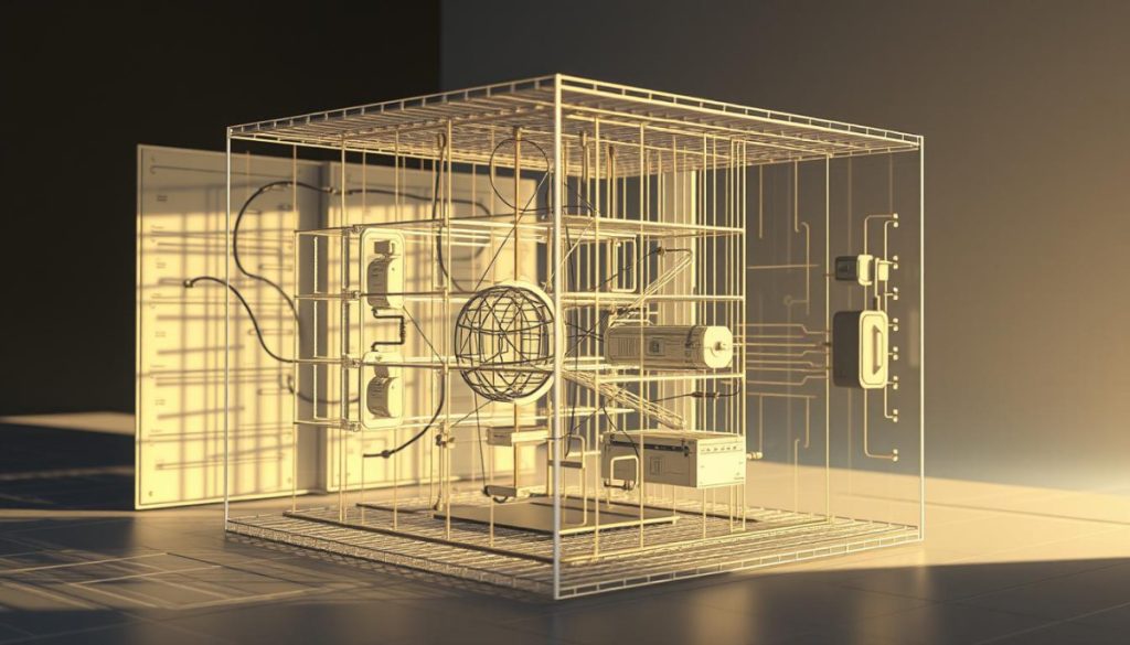 A Highly Detailed, Scientifically Accurate Diagram Of A Sophisticated Ai Model Architecture, Rendered In A Clean, Technical Style. The Model'S Intricate Components Are Visible, Including Neural Network Layers, Activation Functions, And Complex Computational Pathways. The Scene Is Illuminated By Soft, Directional Lighting, Casting Subtle Shadows That Emphasize The Depth And Complexity Of The Design. The Camera Angle Provides An Optimal View, Allowing The Viewer To Fully Appreciate The Technical Precision And Innovative Nature Of The Model. The Overall Atmosphere Is One Of Scientific Discovery And Technological Advancement, Perfectly Suited To Illustrate The &Quot;Technical Innovations Behind Deepseek Models&Quot;.