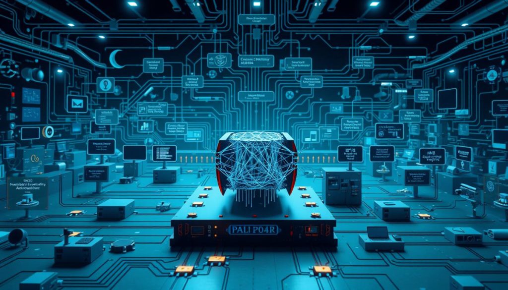 A Highly Detailed, Technical Diagram Of A Multimodal Ai System Architecture. In The Foreground, A Central Neural Network Processing Unit Surrounded By Various Input And Output Modalities Such As Cameras, Microphones, Text Processors, And Graphical Displays. In The Middle Ground, Interconnected Modules For Perception, Language Understanding, Knowledge Reasoning, And Decision-Making. In The Background, A Complex Web Of Data Pipelines, Storage Systems, And Computing Infrastructure Supporting The Entire System. Rendered With Precise, Technical Accuracy Using A Cool, Futuristic Color Palette And Dramatic Directional Lighting To Convey A Sense Of Sophisticated, Cutting-Edge Technology. A Highly Detailed, Technical Diagram Of A Multimodal Ai System Architecture. In The Foreground, A Central Neural Network Processing Unit Surrounded By Various Input And Output Modalities Such As Cameras, Microphones, Text Processors, And Graphical Displays. In The Middle Ground, Interconnected Modules For Perception, Language Understanding, Knowledge Reasoning, And Decision-Making. In The Background, A Complex Web Of Data Pipelines, Storage Systems, And Computing Infrastructure Supporting The Entire System. Rendered With Precise, Technical Accuracy Using A Cool, Futuristic Color Palette And Dramatic Directional Lighting To Convey A Sense Of Sophisticated, Cutting-Edge Technology.