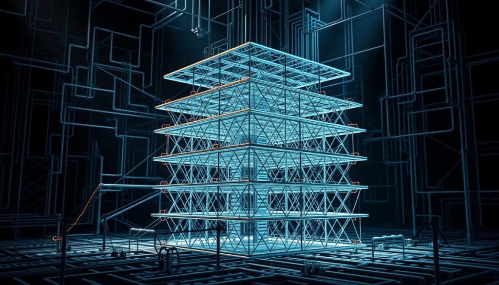 A Highly Detailed, Technical Illustration Of A Decoder-Only Transformer Architecture. The Scene Depicts A Complex Network Of Interconnected Neural Layers, With Intricate Patterns And Geometrical Shapes Representing The Fundamental Components Of The Model. The Lighting Is Sharp And Directional, Casting Dramatic Shadows And Highlights That Accentuate The Architectural Design. The Overall Mood Is One Of Precision, Innovation, And The Power Of Ai-Driven Digital Transformation. The Perspective Is Slightly Elevated, Allowing The Viewer To Fully Appreciate The Scale And Sophistication Of The Decoder-Only Transformer System.