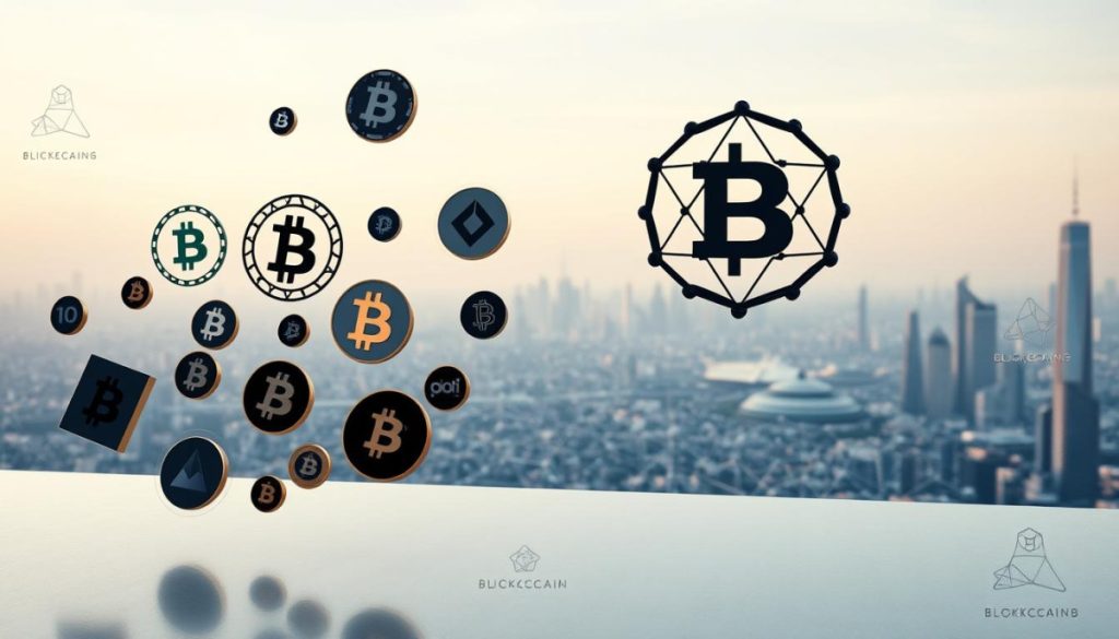 A Meticulously Crafted Scene Showcasing The Diverse Types Of Blockchains, Masterfully Rendered In Photorealistic Detail. In The Foreground, A Collection Of Blockchain Icons, Each With Its Unique Visual Identity, Floats Against A Sleek, Minimalist Backdrop. The Middle Ground Features A Complex Network Of Interconnected Nodes, Representing The Intricate Web Of Blockchain Technology. In The Background, A Serene, Futuristic Cityscape Sets The Stage, Hinting At The Real-World Applications Of These Innovative Systems. Illuminated By A Soft, Diffused Light, The Entire Composition Exudes A Sense Of Sophistication And Technological Prowess, Perfectly Capturing The Essence Of &Quot;Blockchain Verification In Pr: Using Technology To Prove Content Authenticity.&Quot;