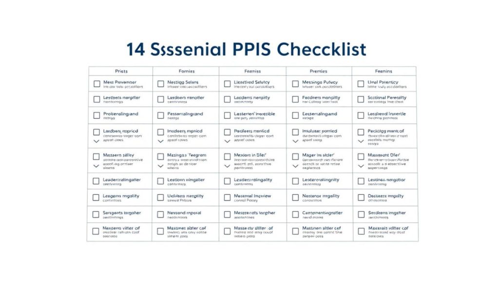 A Modern, Minimalist Infographic Depicting A &Quot;14 Essential Pr Kpis Checklist&Quot; On A Clean, White Background. The Checklist Items Are Neatly Organized In A Grid Layout, Using Clear Typography And Simple Icons To Convey Each Metric. The Overall Design Is Sleek And Professional, With A Subtle, Cool-Toned Color Palette That Complements The Subject Matter. The Lighting Is Soft And Even, Creating A Sense Of Clarity And Focus. The Camera Angle Is Slightly Elevated, Giving The Viewer A Comprehensive Overview Of The Checklist. The Image Should Effectively Communicate The Key Performance Indicators Essential For Tracking The Success Of Different Pr Campaigns.