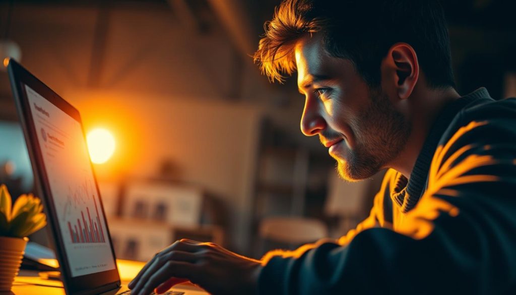 A Person Engrossed In Data Visualization On A Laptop, Their Expression A Mix Of Concentration And Emotional Engagement. The Scene Is Bathed In Warm, Directional Lighting That Casts Dynamic Shadows, Highlighting The Individual'S Deep Focus. The Background Is A Subtly Blurred Workspace, Emphasizing The Subject'S Immersion In The Analytical Task At Hand. The Composition Leverages Leading Lines And Depth Of Field To Draw The Viewer'S Eye Directly To The Person'S Face, Conveying The Importance Of Human Interpretation And Storytelling In Bringing Data To Life. A Person Engrossed In Data Visualization On A Laptop, Their Expression A Mix Of Concentration And Emotional Engagement. The Scene Is Bathed In Warm, Directional Lighting That Casts Dynamic Shadows, Highlighting The Individual'S Deep Focus. The Background Is A Subtly Blurred Workspace, Emphasizing The Subject'S Immersion In The Analytical Task At Hand. The Composition Leverages Leading Lines And Depth Of Field To Draw The Viewer'S Eye Directly To The Person'S Face, Conveying The Importance Of Human Interpretation And Storytelling In Bringing Data To Life.