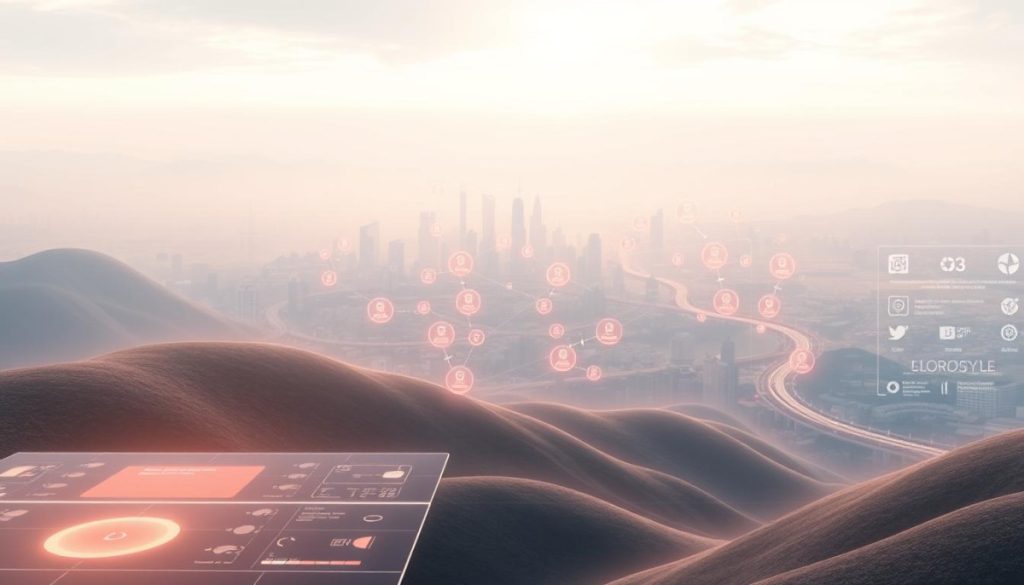 A Serene Digital Landscape Showcases Empathy-Driven Solutions. In The Foreground, A Minimalist Interface Glows With Warm Hues, Guiding Users Through A Seamless, Intuitive Experience. The Middle Ground Features Vibrant Yet Subdued Holographic Icons, Representing Personalized, Adaptive Services. In The Background, An Ethereal Cityscape Unfolds, Its Structures And Pathways Interconnected, Reflecting The Harmony Of Technology And Human-Centered Design. Soft, Diffused Lighting Casts A Welcoming, Inclusive Atmosphere, While A Wide-Angle Lens Captures The Breadth Of This Empathy-First Digital Ecosystem.