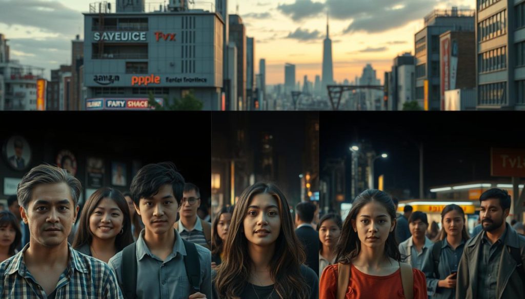 A Series Of Seven Distinct Scenes, Each Depicting A Different Stage Of The Audience Journey, Unfolds Against A Backdrop Of A Meticulously Rendered Urban Landscape. The Foreground Showcases A Diverse Cast Of Individuals, Their Expressions And Body Language Conveying The Emotional Progression From Initial Awareness To Loyal Advocacy. The Middle Ground Features Detailed Architectural Elements, Signage, And Interaction Points That Represent The Various Touchpoints Along The Journey. The Background Blends Seamless Transitions Between Day And Night, Capturing The Dynamic Nature Of The Audience'S Engagement Over Time. The Lighting Is Natural And Cinematic, Highlighting The Depth And Texture Of The Scenes. The Overall Composition And Color Palette Evoke A Sense Of Cohesion And Flow, Guiding The Viewer Through The Seven Stages Of The Audience'S Captivating Journey.