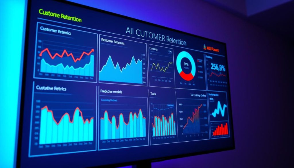 A Sleek, Modern Data Dashboard Displays Intricate Customer Retention Analytics, Rendered In A Clean, Minimalist Aesthetic. Neon-Accented Graphs And Charts Dynamically Visualize Customer Churn Rates, Retention Metrics, And Predictive Models. The Scene Is Illuminated By Dramatic Studio Lighting, Casting Dramatic Shadows And Highlights Across The Screen'S Crisp Display. The Overall Mood Is One Of Data-Driven Analytical Power, Emphasizing The Crucial Role Of Ai-Powered Customer Churn Prediction In Driving Business Growth And Success. A Sleek, Modern Data Dashboard Displays Intricate Customer Retention Analytics, Rendered In A Clean, Minimalist Aesthetic. Neon-Accented Graphs And Charts Dynamically Visualize Customer Churn Rates, Retention Metrics, And Predictive Models. The Scene Is Illuminated By Dramatic Studio Lighting, Casting Dramatic Shadows And Highlights Across The Screen'S Crisp Display. The Overall Mood Is One Of Data-Driven Analytical Power, Emphasizing The Crucial Role Of Ai-Powered Customer Churn Prediction In Driving Business Growth And Success.