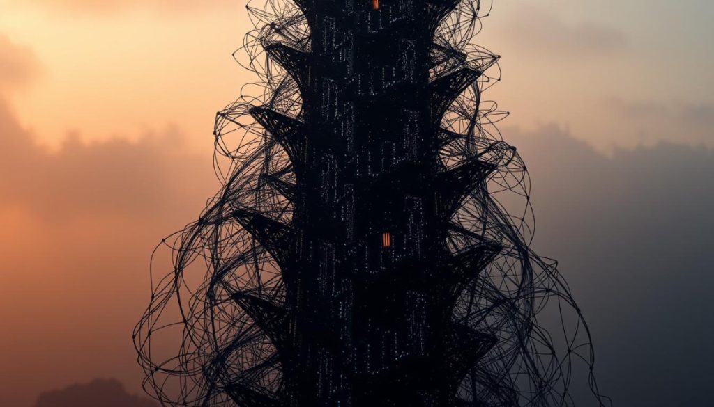 A Towering Neural Network Architecture Dominates The Scene, Its Intricate Layers And Connections Casting A Captivating Silhouette Against A Backdrop Of Subtle Gradients. Brilliant Lighting Illuminates The Complex Interplay Of Processing Units, Attention Mechanisms, And Embedding Spaces, Revealing The Inner Workings Of This Powerful Language Model. The Composition Conveys A Sense Of Depth And Scale, Inviting The Viewer To Ponder The Immense Computational Power And Potential Of These Large-Scale Ai Systems. The Overall Mood Is One Of Technological Sophistication And Scientific Curiosity, Capturing The Essence Of The Fundamental Principles That Underlie The Remarkable Capabilities Of Modern Language Models.