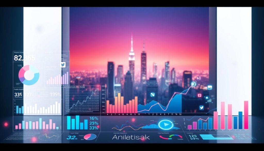 A Vibrant Infographic Visualization Of Key Brand Awareness Metrics, Depicted Against A Sleek, Minimalist Backdrop. In The Foreground, An Array Of Data Visualizations - Pie Charts, Bar Graphs, And Line Plots - Convey Critical Metrics Such As Brand Recognition, Sentiment, And Online Engagement. The Middle Ground Features Glowing, Holographic Data Points And Icons, Pulsing With Dynamic Energy. In The Background, A Futuristic Cityscape Fades Into An Ethereal, Neon-Tinged Atmosphere, Suggesting The Interconnected, Digital Landscape Of Modern Brand Influence. Crisp, Cinematic Lighting Casts Dramatic Shadows, Heightening The Sense Of Depth And Technological Sophistication. The Overall Effect Is One Of Sleek, Data-Driven Professionalism, Designed To Visually Capture The Essence Of Brand Awareness In The Digital Age.