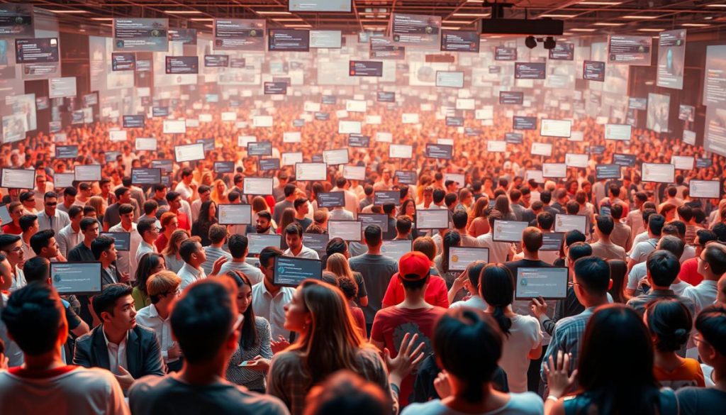 An Expansive Community Forum Filled With Dynamic Engagement Tactics. In The Foreground, Warm-Toned Avatars Of Diverse Users Engaged In Lively Discussions, Their Virtual Bodies Gesturing Animatedly. The Middle Ground Showcases Interactive Interface Elements Like Polls, Reactions, And Thread Organization Tools, All Rendered In Sleek, High-Contrast Design. In The Background, A Sprawling Network Of Interconnected Forum Threads And Topic Categories, Illuminated By A Soft, Glowing Ambiance That Creates A Sense Of Depth And Digital Community. Cinematic Lighting Accentuates The Details, And A Wide, Cinematic Lens Captures The Full Scope Of This Vibrant, Tech-Savvy Forum Landscape.