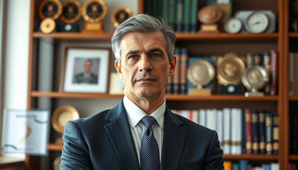 An Experienced Engineering Expert Witness Standing Confidently In A Professional Setting, Dressed In A Crisp Suit And Tie. The Lighting Is Soft And Warm, Accentuating Their Thoughtful Expression As They Prepare To Present Technical Analysis Or Testimony. Behind Them, A Bookshelf Filled With Reference Materials And Awards Hints At Their Depth Of Knowledge And Credibility. The Overall Atmosphere Conveys A Sense Of Authority, Expertise, And Trustworthiness - Qualities That Would Reassure Readers Seeking An Authoritative Engineering Voice.