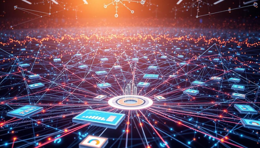 Expansive Data Integration Landscape, Diverse Ai Models Interacting Harmoniously. A Central Hub Of Connected Neural Networks, Each A Specialized Agent Interpreting Multimodal Inputs. Diffuse Lighting Emanates From Holographic Displays, Casting A Warm Glow Over The Scene. Sleek, Minimalist Interfaces Invite Exploration, Beckoning The Viewer To Dive Deeper Into The Interconnected Ecosystem. Elegant Data Flows Like Liquid Silver, Weaving Between Nodes, Facilitating Seamless Information Exchange. An Atmosphere Of Technological Prowess, Streamlined Efficiency, And Boundless Potential Permeates The Environment.